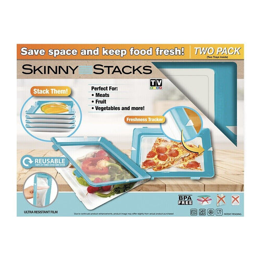 2pc Skinny Stacks Reusable Stackable Food Storage Plates/Trays/Wrap BPA Free 