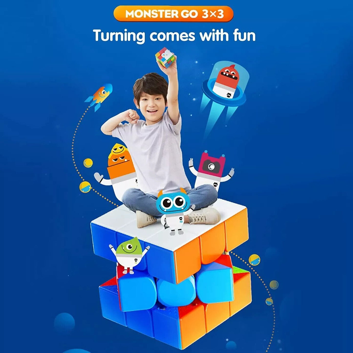 GAN Monster Go 3x3 Smart Speed Cube GanCube Honeycomb with Collector Storage Box