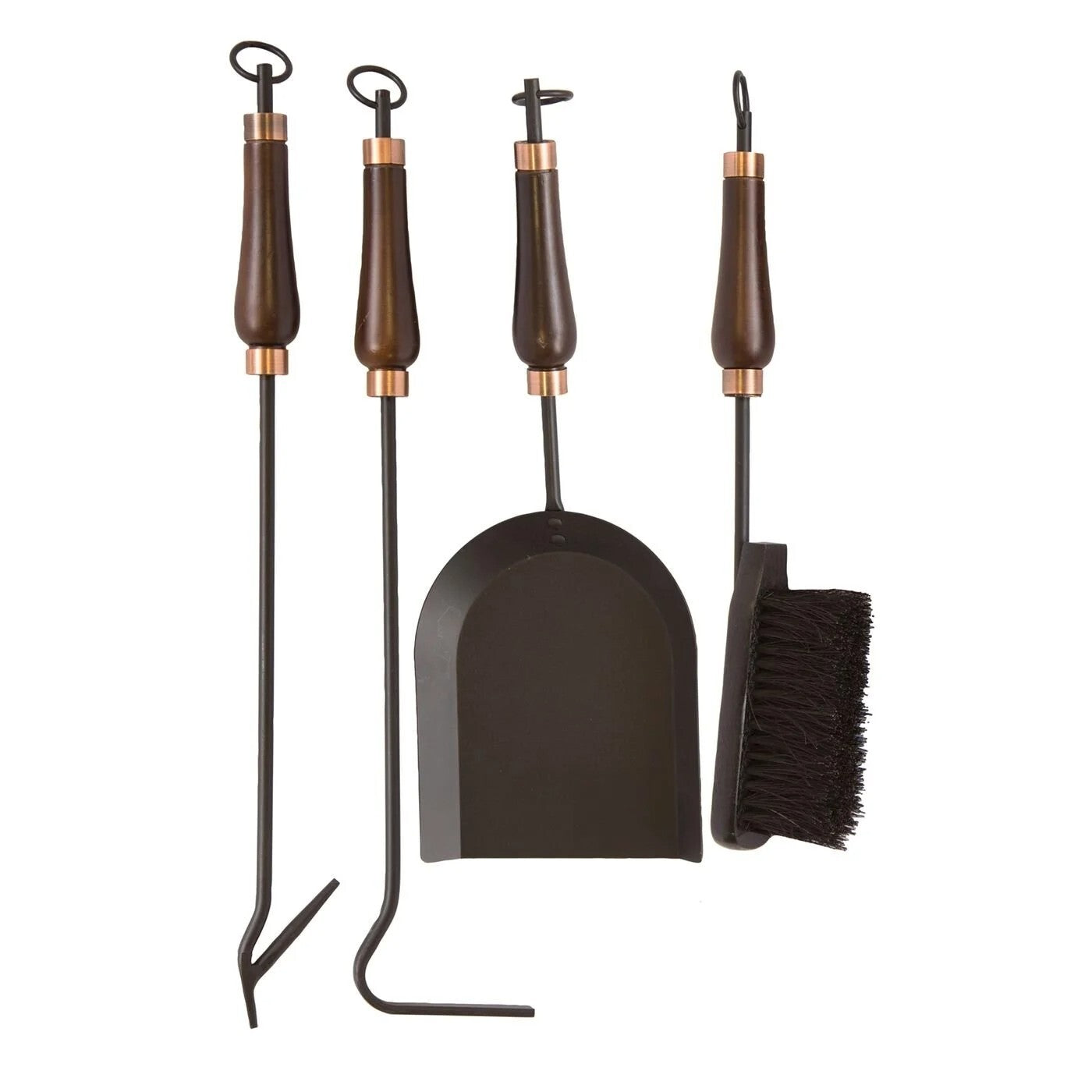 SCANDIA Deluxe ™ 5 Piece Fire Place Tool Set Fireplace Shovel Brush Poker +Stand