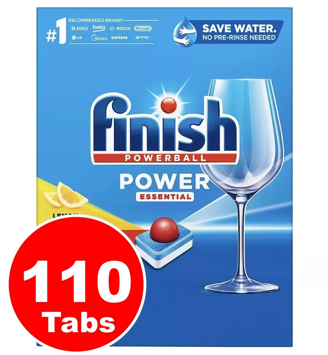 Finish Powerball Power Essential Dishwashing Tablet Lemon Sparkle 110 Tablets