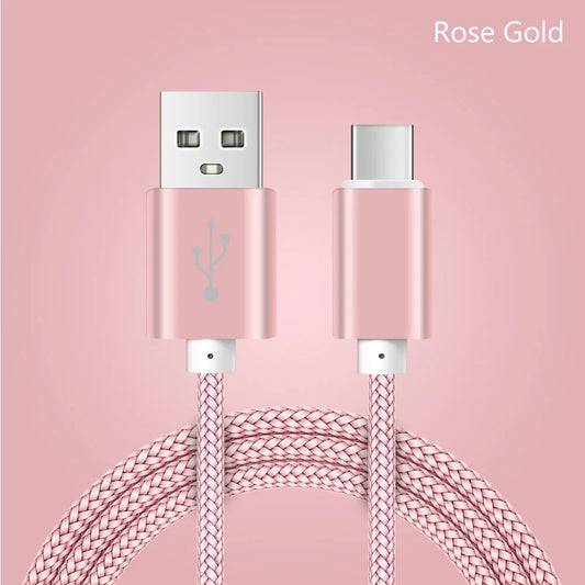 Braided USB C Type C to USB A Charger Cable Charging Data Cord For Android Apple