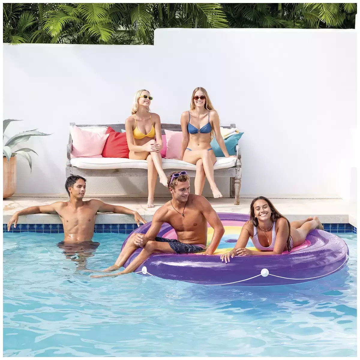Intex Rainbow Fiesta Island Pool Float 2.01M x 24cm Pool Lounge