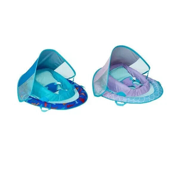 Swimways Inflatable Infant Spring Float with Sun Canopy For Ages 3-9 Month