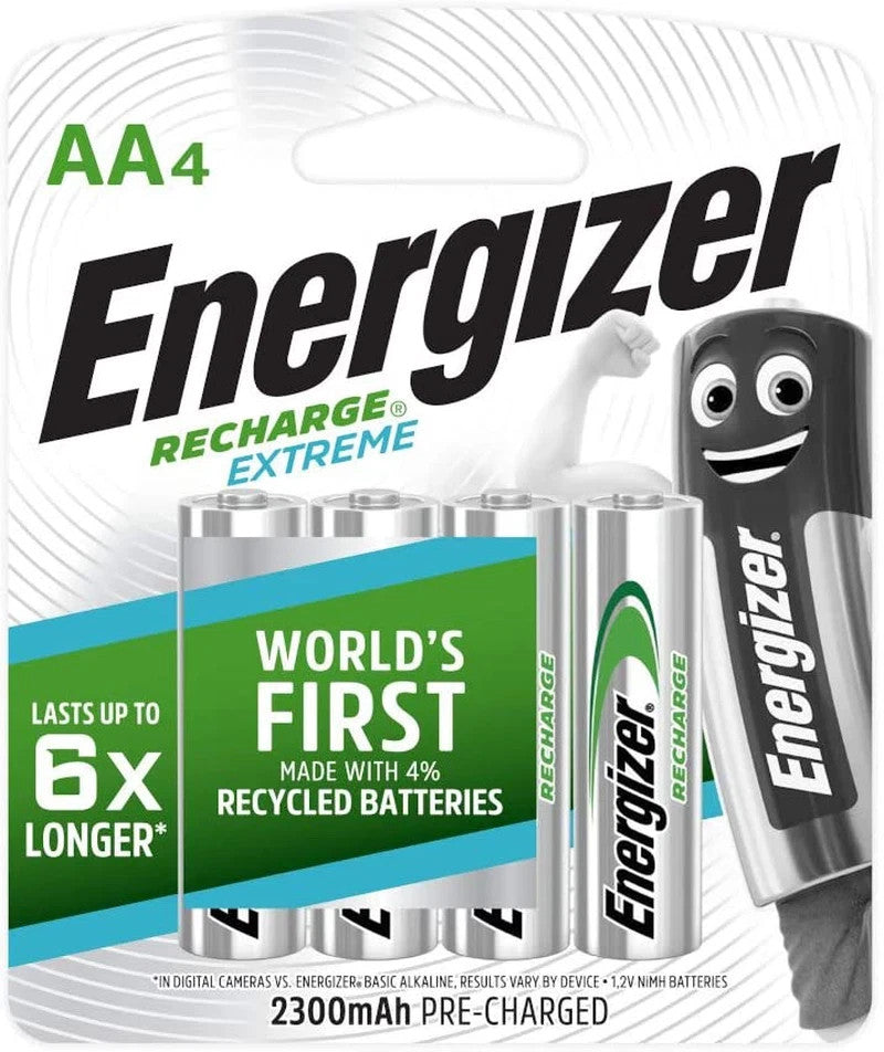Energizer AA or AAA Rechargeable Batteries ACCU Recharge Extreme Pack of 4 