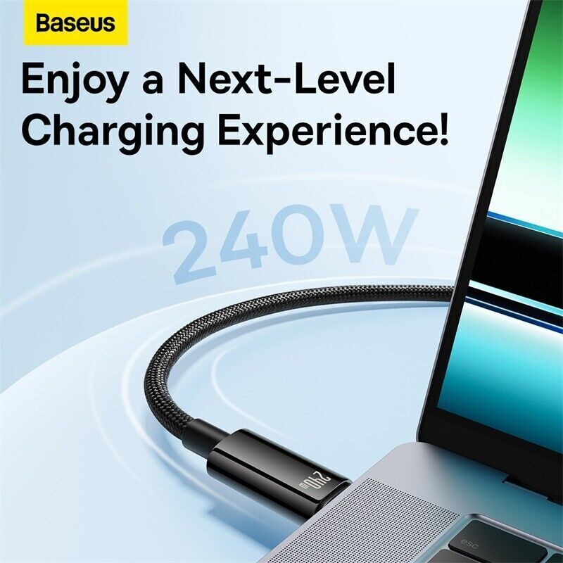 Baseus 240W/100W USB Type C Fast Charging Cable PD 3.1 For MacBook Laptop iPad