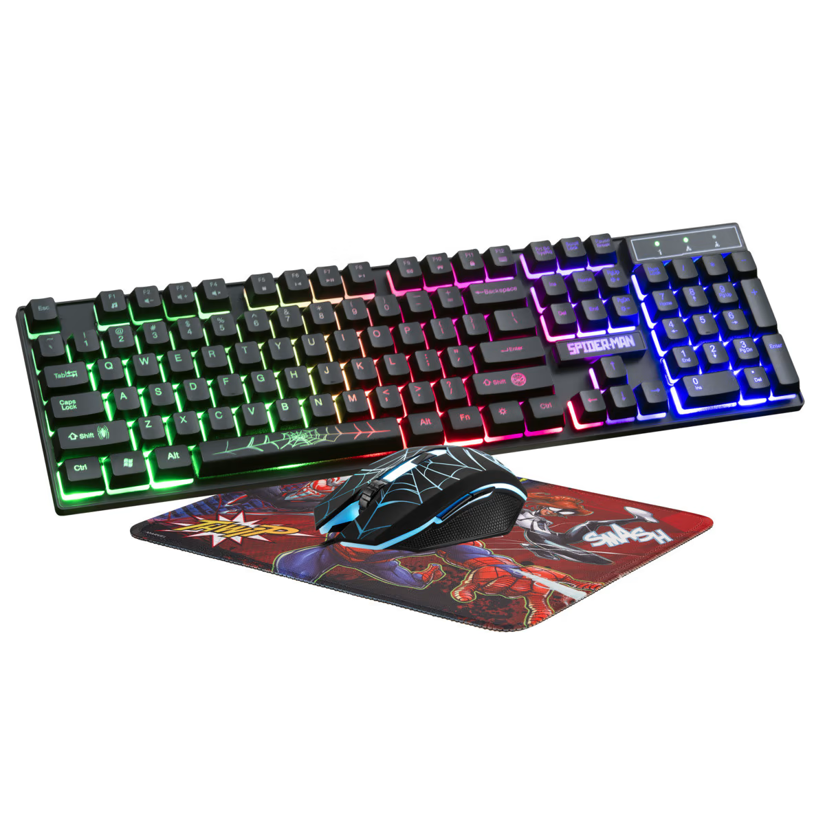 Marvel Licensed Spider-Man 3-In-1 Computer Gaming Mouse Keyboard Mat Spiderman