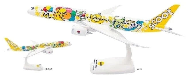 Limited Edition Herpa Scoot Pokémon Pikachu Jet Model Plane 1:200 Boeing 787-9