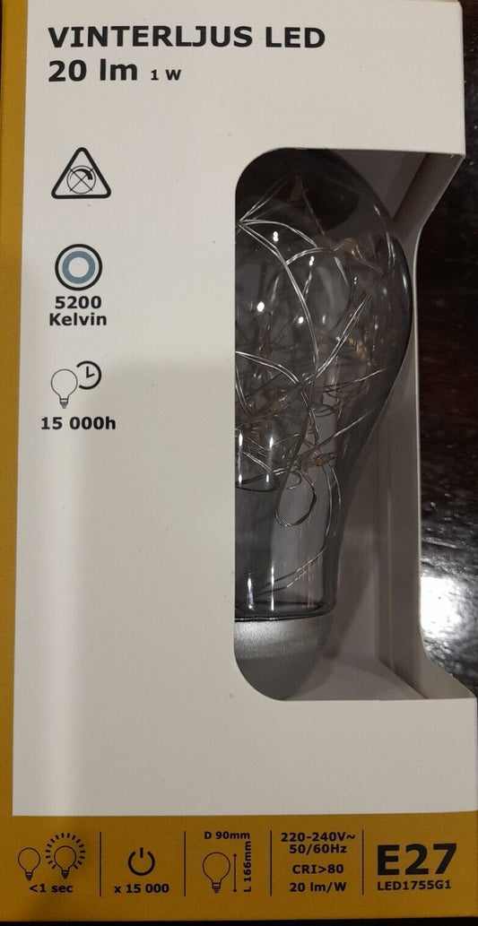 IKEA VINTERLJUS Decorative LED 20 lm E27 Fairy Light Globe Brand New