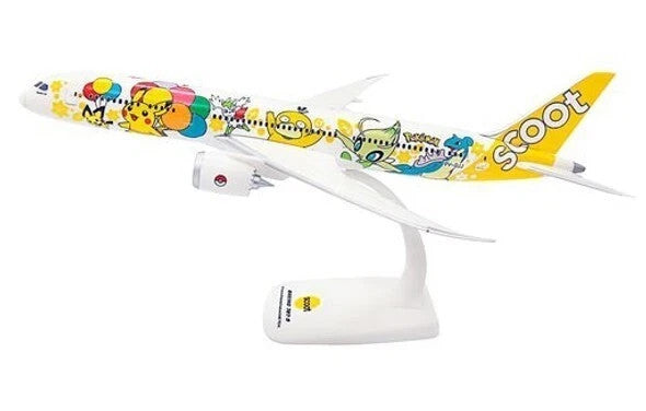 Limited Edition Herpa Scoot Pokémon Pikachu Jet Model Plane 1:200 Boeing 787-9