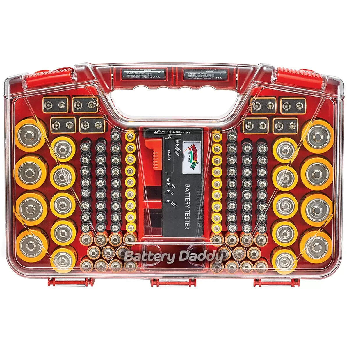 Battery Daddy Battery Organiser and Storage Case with Tester Holds 174 Batteries