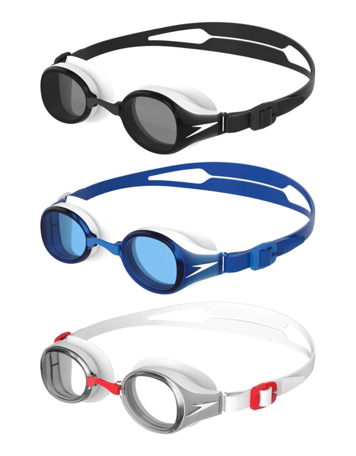 1x Speedo Goggles Adult Unisex Fitness Hydropure Charcoal Anti Fog UV Protect