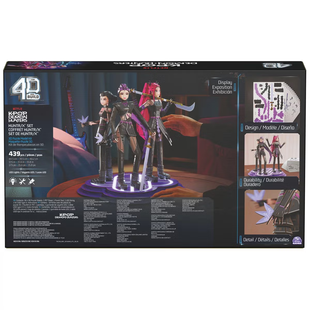 4D Build K-Pop Demon Hunters HUNTRIX 3D Puzzle Kit LED 439 Pieces 6077899