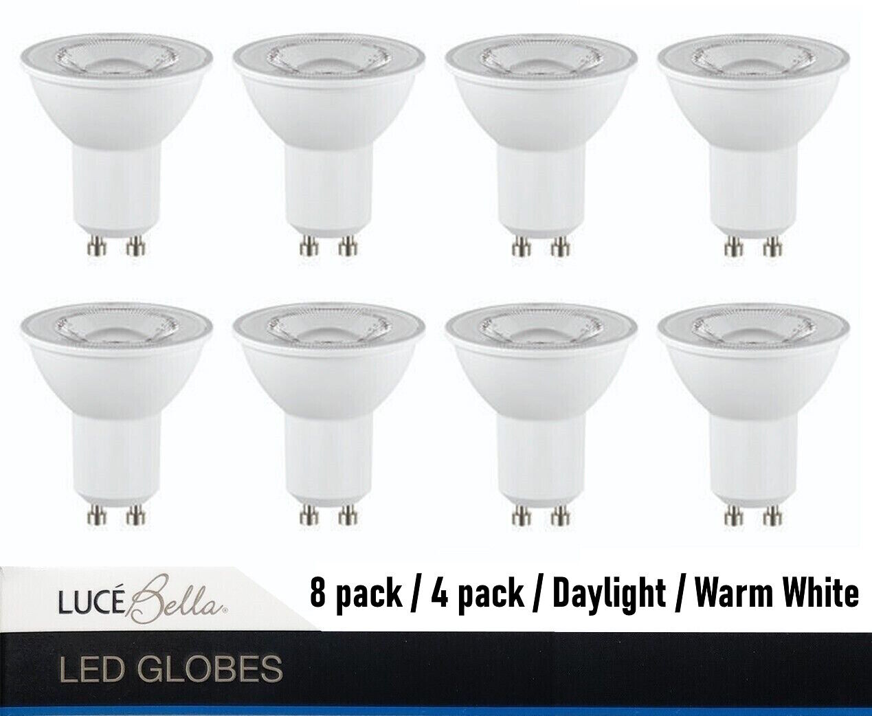8x/4x 6W LED GU10 Downlight Globe Bulb 6500K Day light 3000K Warm White 420Lm