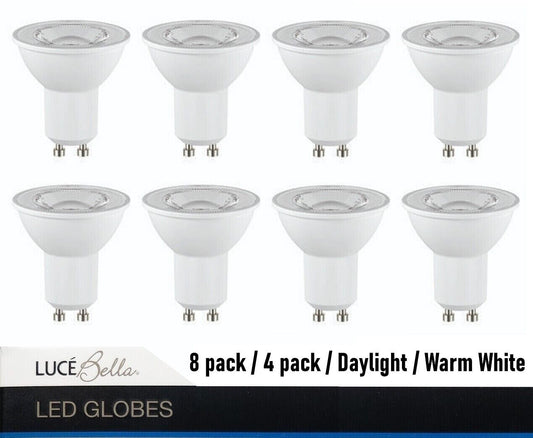 8x/4x 6W LED GU10 Downlight Globe Bulb 6500K Day light 3000K Warm White 420Lm