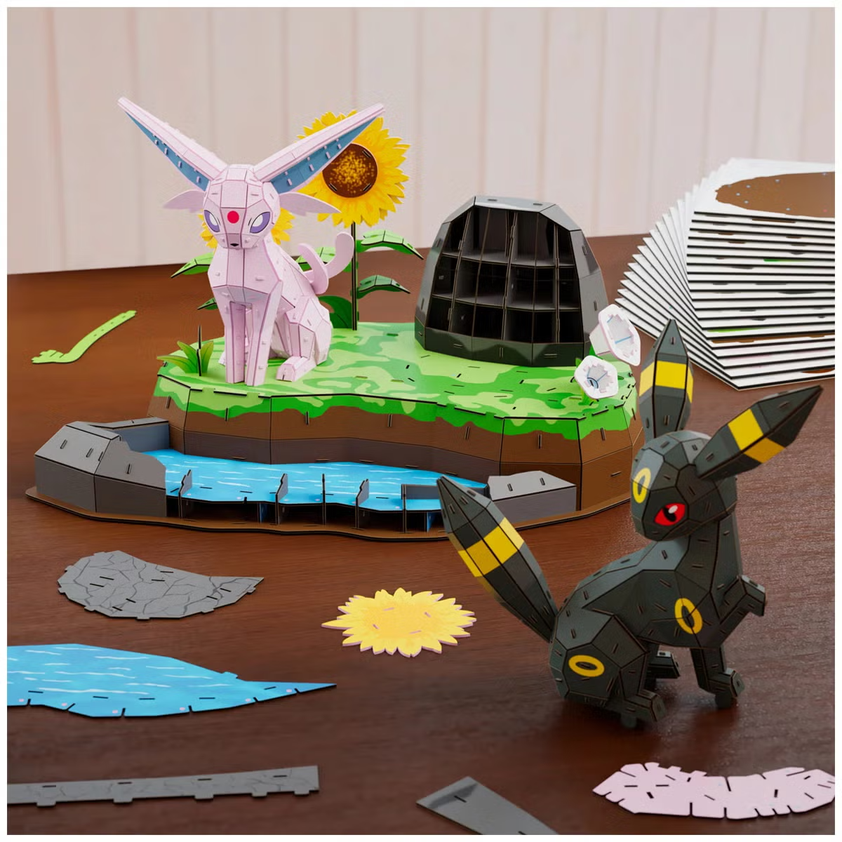 4D Build Pokémon Espeon & Umbreon 3D Puzzle Model Kit 452 Pieces 6076736