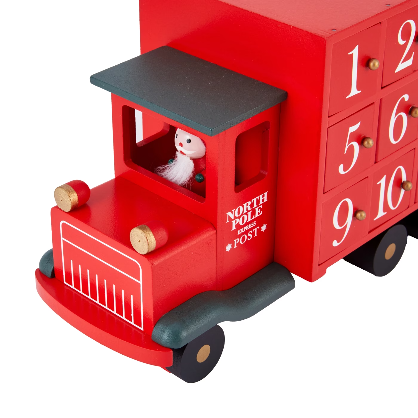 Christmas Advent Calendar Truck Red Countdown Treats Box Table Tree Decoration