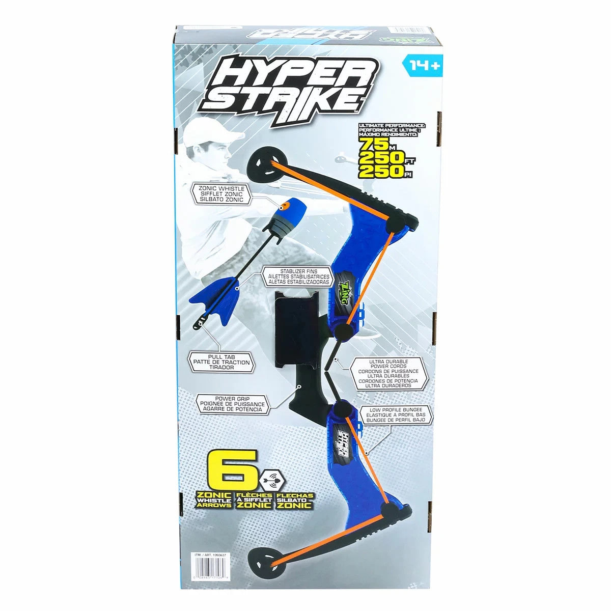 Hyper Strike Bow Set With 6 Arrows Blue Kids Outdoor Toy w/ Soft Foam Tip Arrows