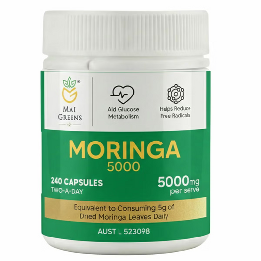 Mai Greens Moringa Capsules 5000mg 240 Capsules Rich In Antioxidants