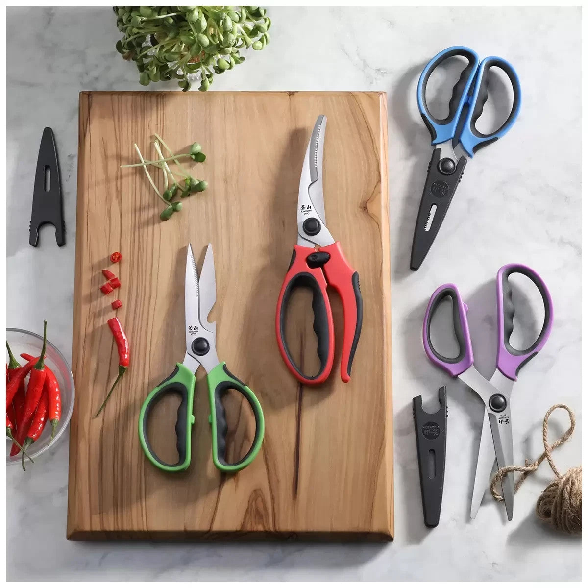 Cangshan Heavy Duty Shears Set With Blade Guards 4 Piece