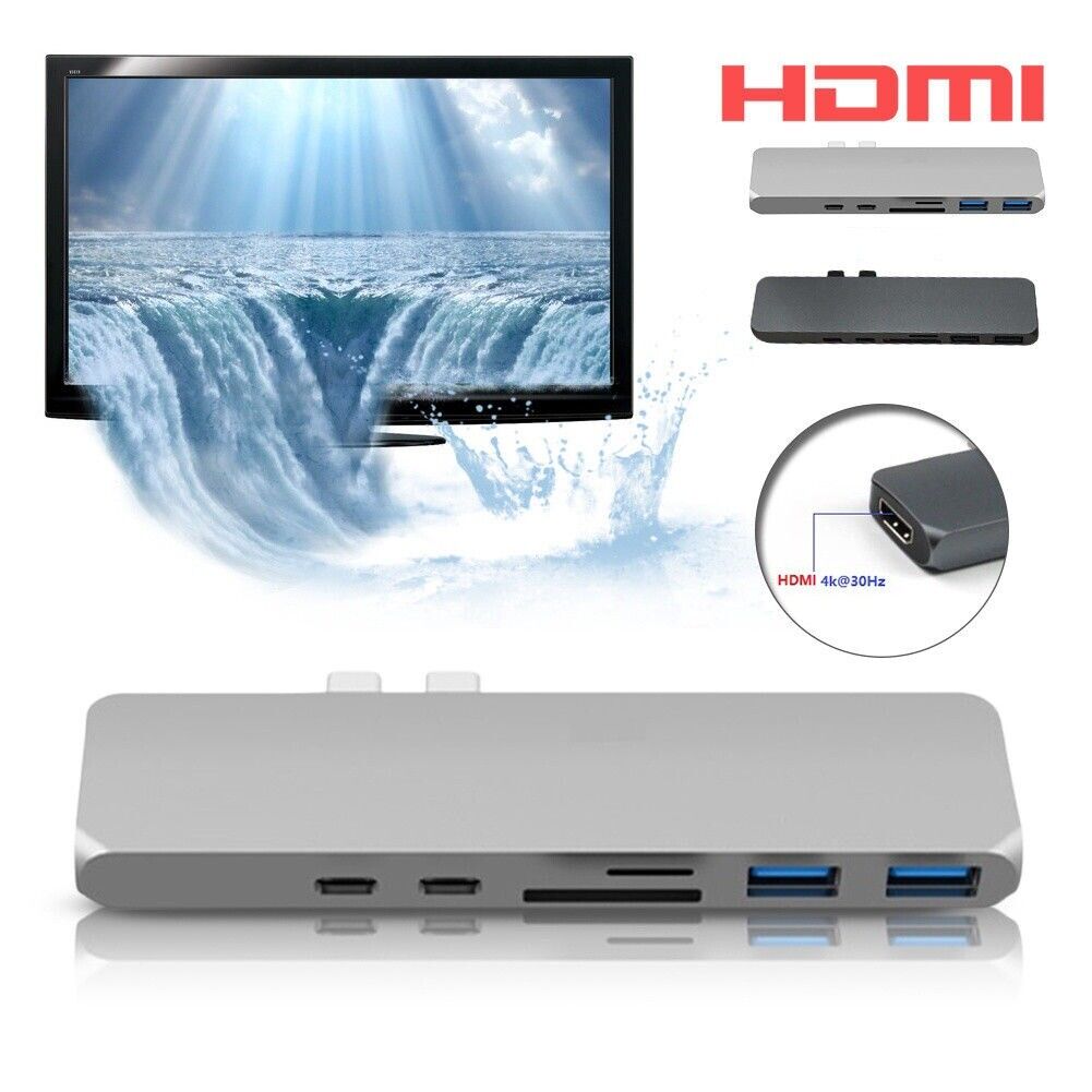 7in1 USB-C Type C HD Output 4K HDMI USB 3.0 Adapter SD TF CARD HUB MacBook Pro