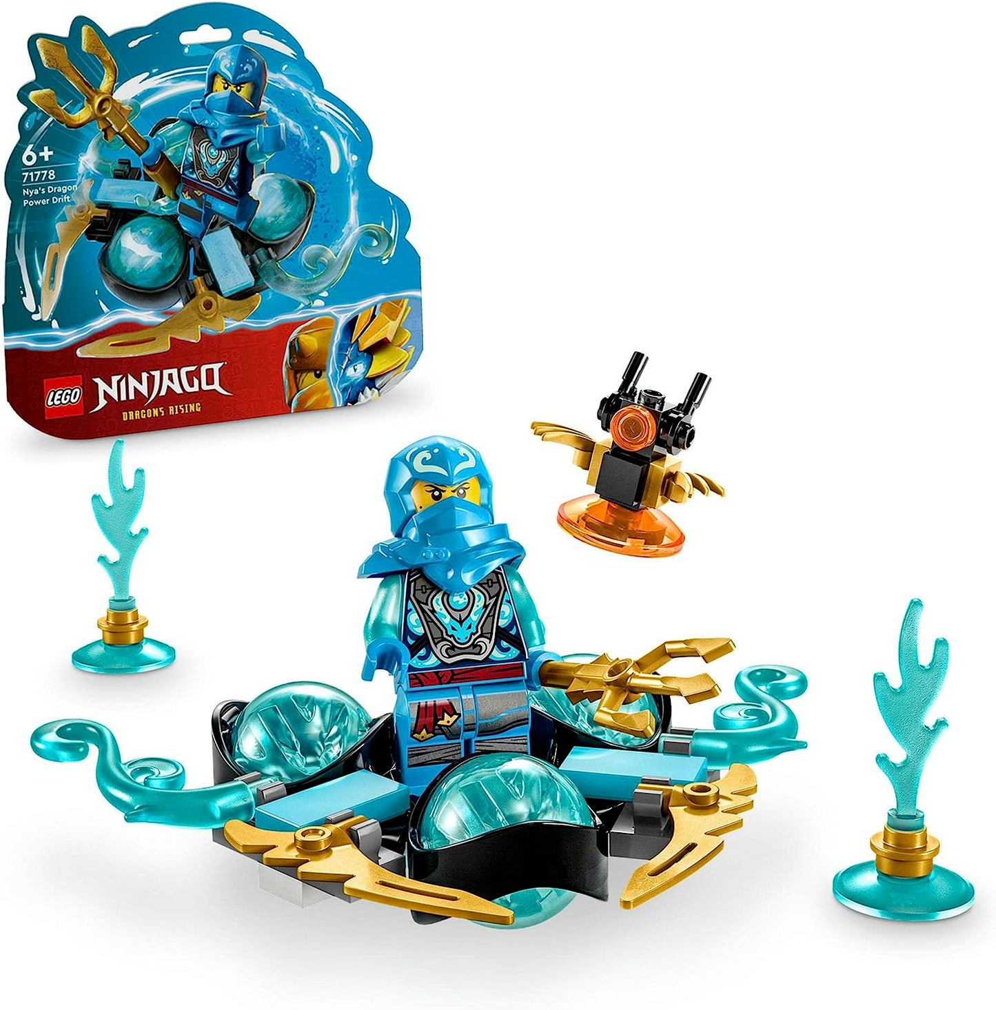 LEGO NINJAGO 71778 Nya’S Dragon Power Spinjitzu Drift Building Toy