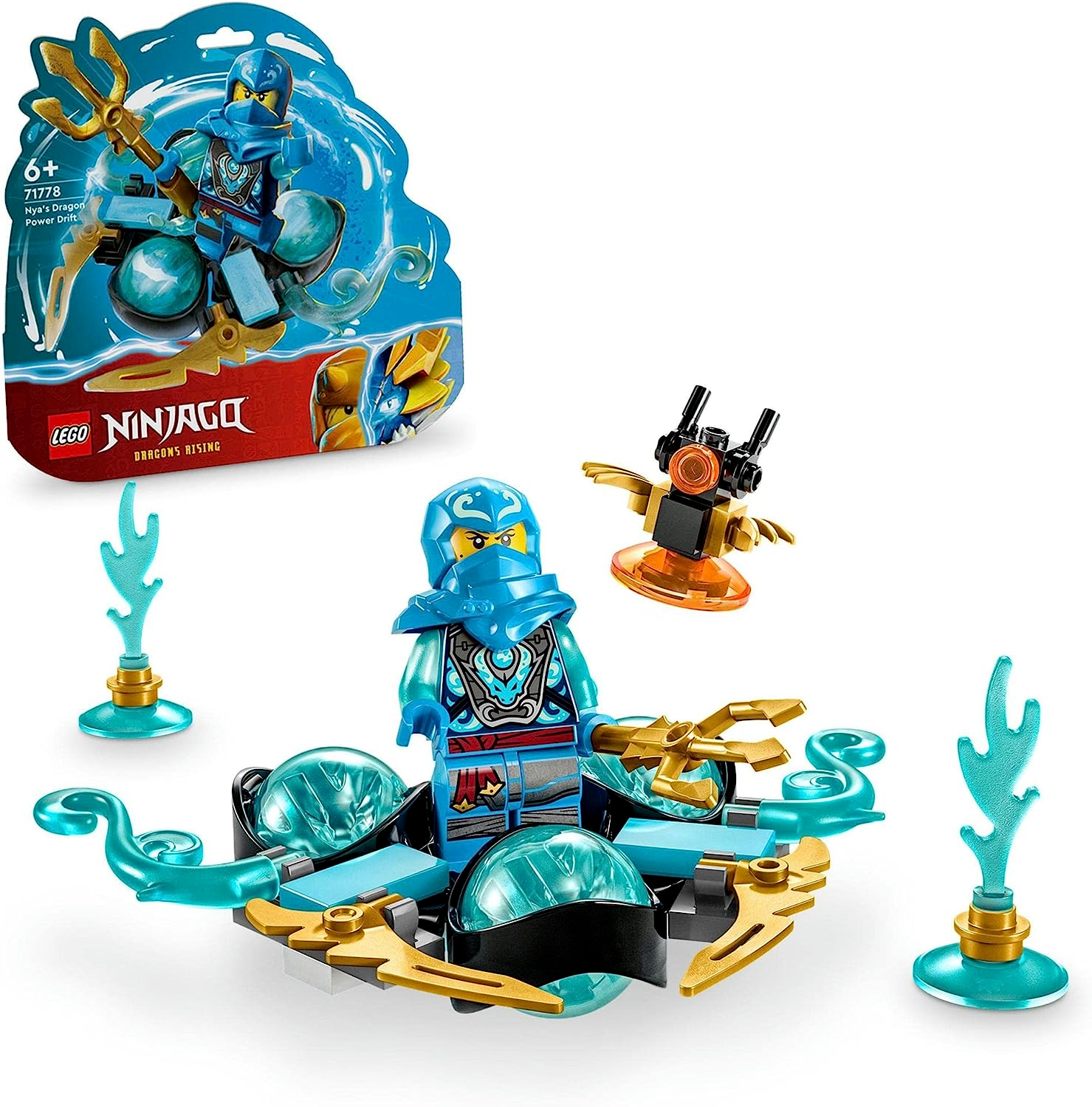 LEGO NINJAGO 71778 Nya’S Dragon Power Spinjitzu Drift Building Toy