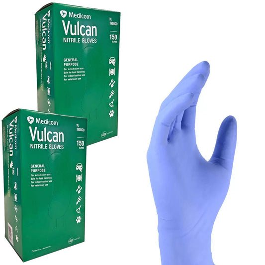 Medicom Vulcan General-Purpose Nitrile Gloves Extra Large XL 2 x 150 Count