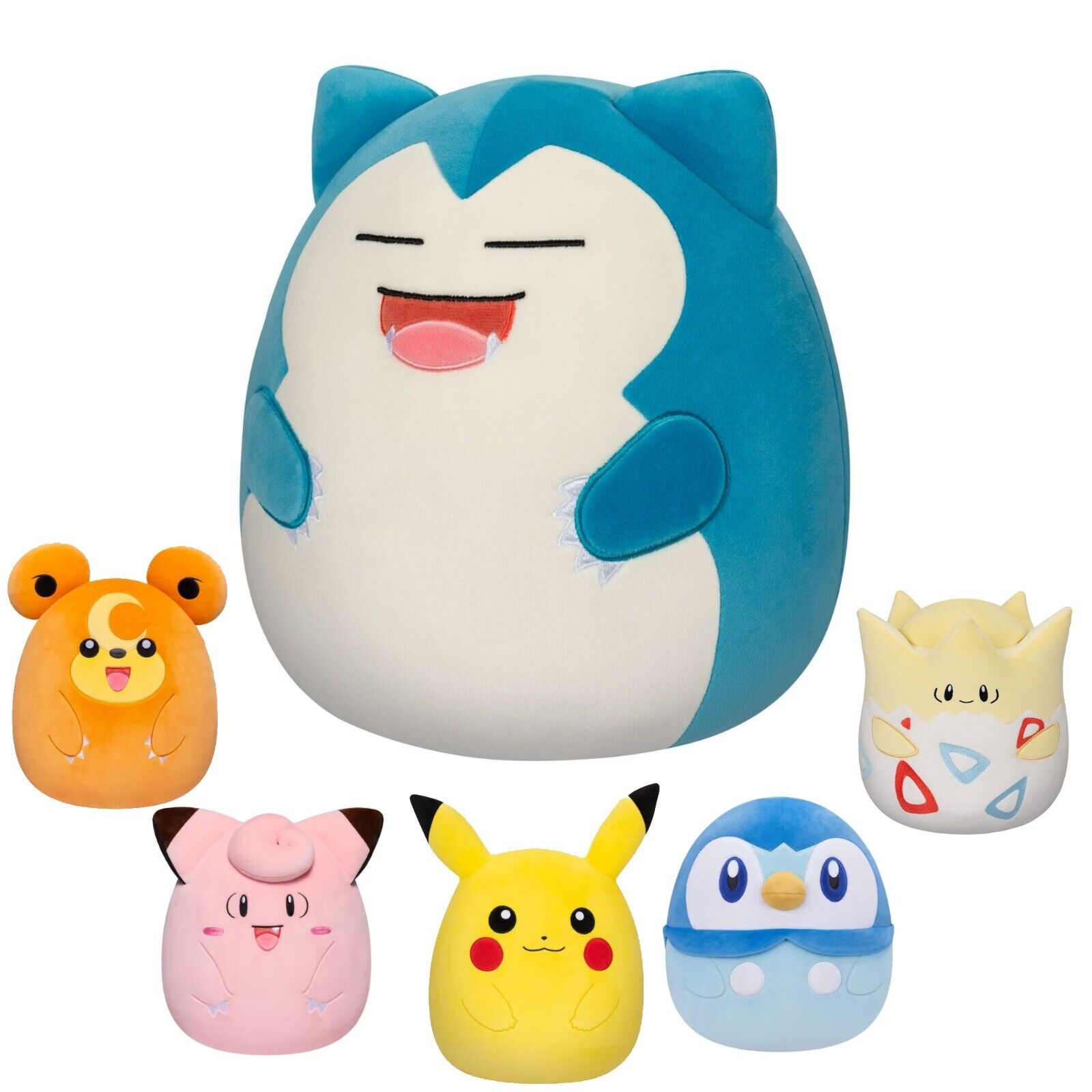 Squishmallow 10 inch 25cm  Snorlax, Clefairy, Piplup, Togepi Plush Pokemon