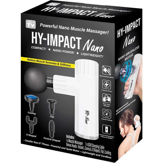 HY-IMPACT Nano Muscle Massager AS SEEN ON TV Rechargeable Compact Massage Gun