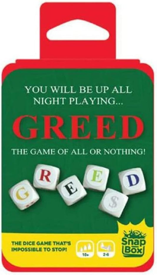 Snapbox Greed Card & Dice Game Multicolor Family Party Game Travel Friendly Set