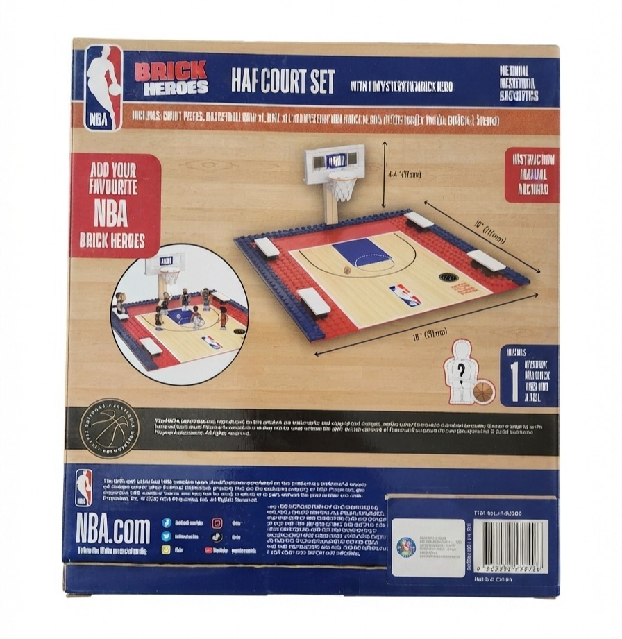 NBA Brick Heroes Half Court Set + 1 Mystery NBA Brick Hero