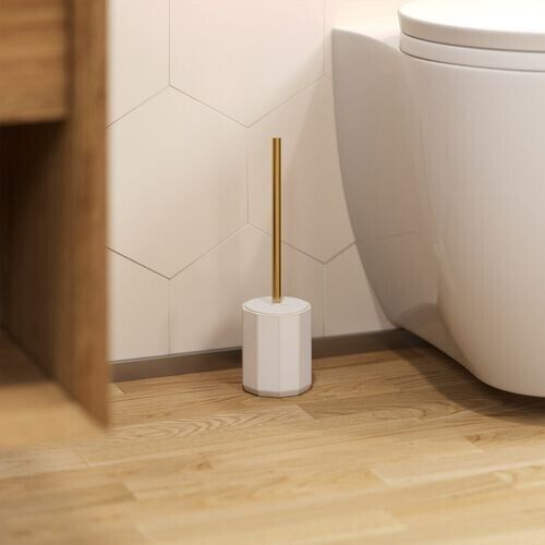 Bathroom Accessories 4pcs Set Soap Dispenser Tumbler Toilet Brush & Holder Gold