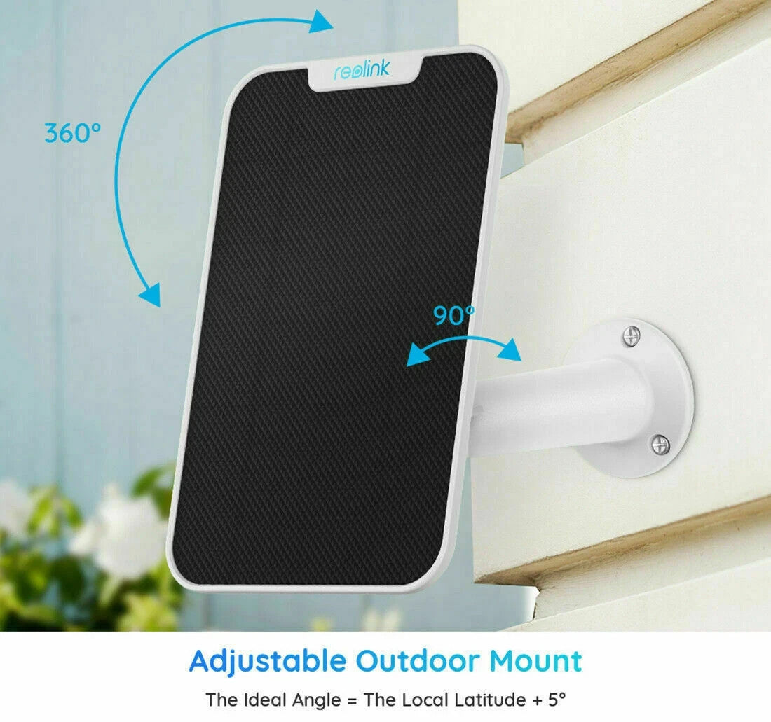 Solar Panel for Reolink Battery Powered Security Cameras Argus 2E/3/3Pro/PT/Go