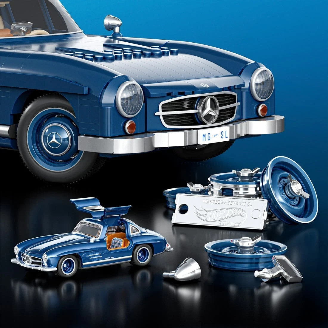 Mattel Brick Shop Hot Wheels Mercedes-Benz 300 SL Building Set AU Stock