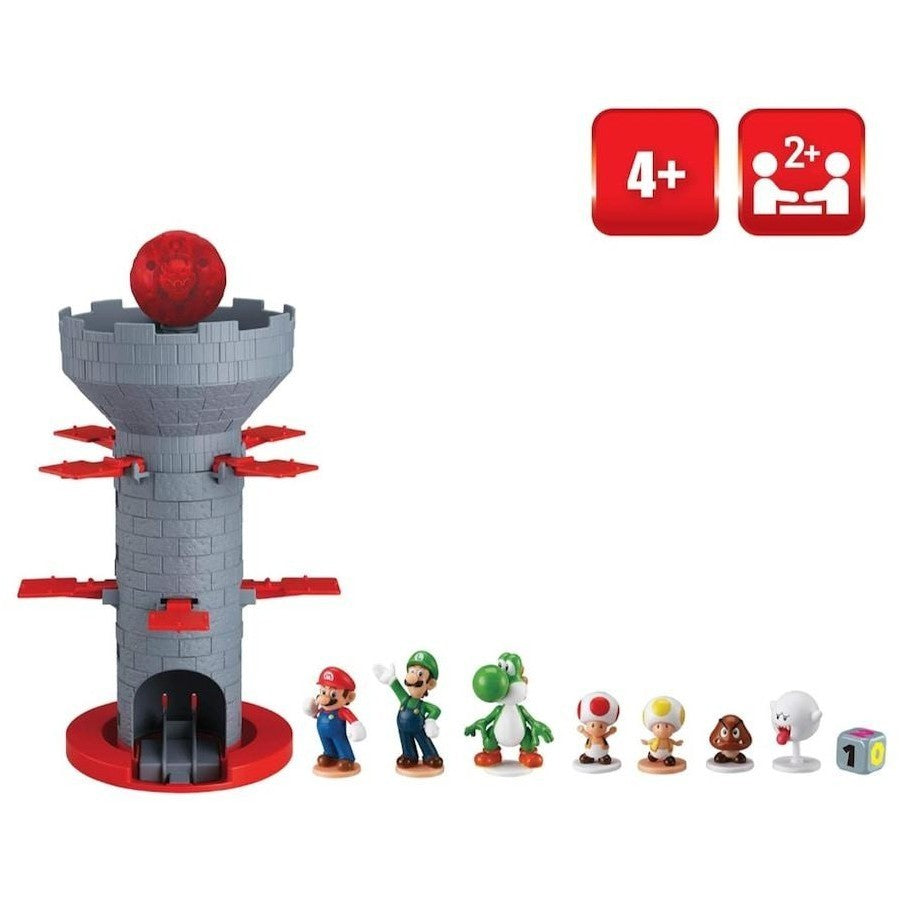 Super Mario Blow Up! Shaky Tower Board Game NEW 7 Figures
