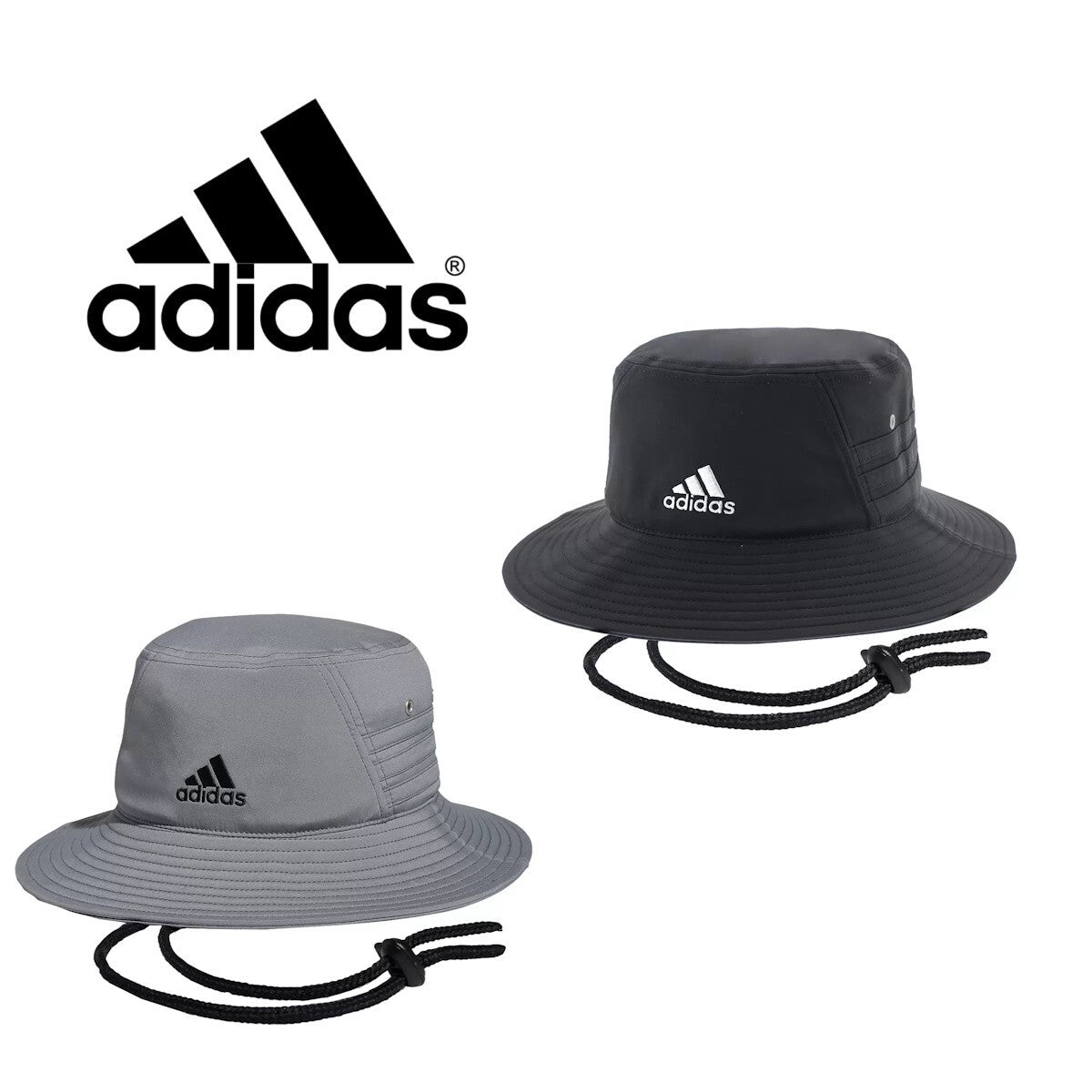 Adidas Bucket Hat Grey Black Outdoor Camping Fishing Hiking Sports Adult UPF 50
