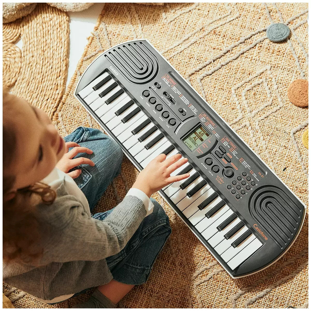 Casio Casiotone SA81 44-Key Musical Portable Mini Electric Keyboard Black