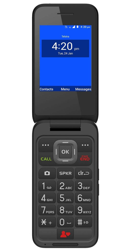 Telstra ZTE Flip 4 Phone 4GX 5MP Big Button 2.8" Screen Blue Tick Rural Regional