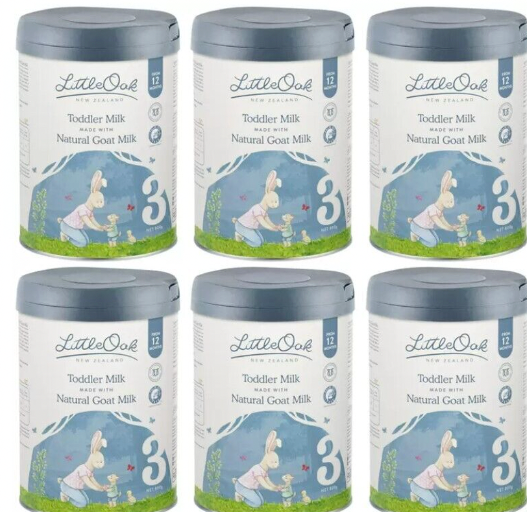 6 x 800g LittleOak Natural Goat Milk Toddler Milk Stage 3