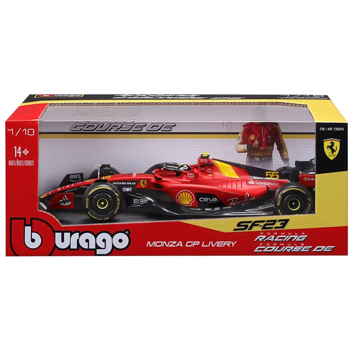 Maisto 1:18 Scale Formula 1 Diecast Cars Ferrari SF-23 2023 Monza Carlos Sainz