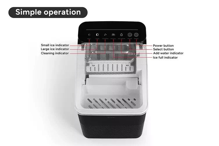 Kogan 12kg Ice Cube Maker with Self-Cleaning (Black), Ice Makers, Appliances