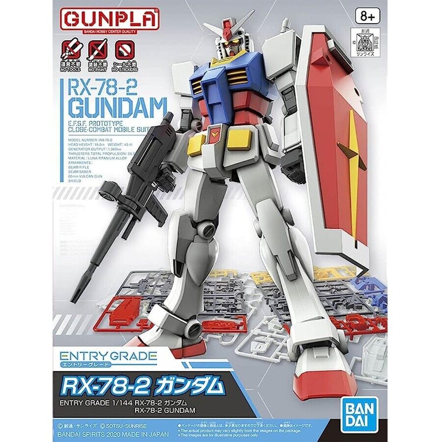 Bandai Gundam 1/144 RX-78-2 Gundam Gunpla Hobby Figure Model Kit Made in Japan