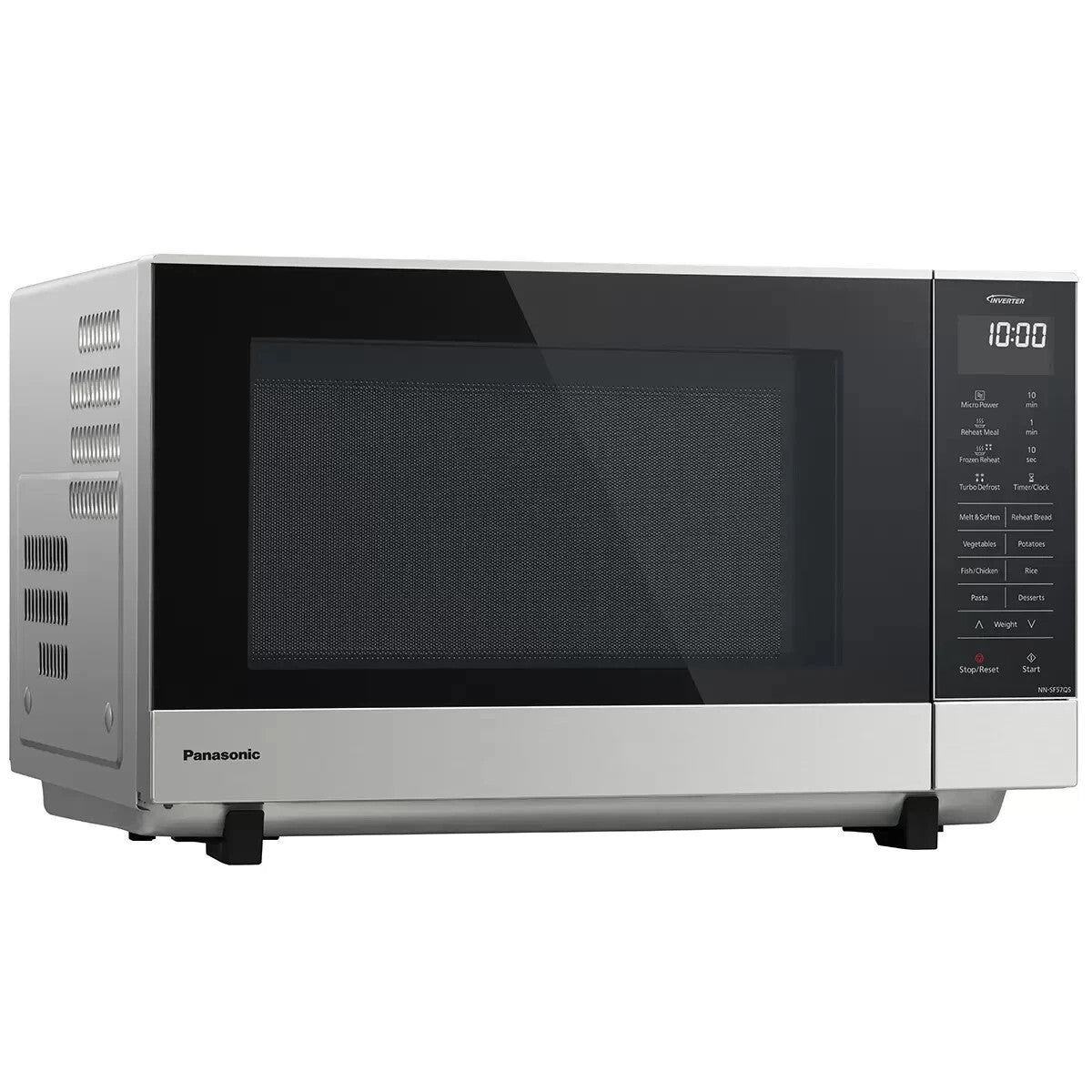 SILVER Panasonic® 27L Flatbed Inverter 1000W Microwave OVEN 7 Menus NNSF57QSQPQ