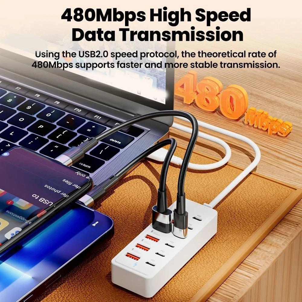 12 in 1 Charging Station Multiple Ports USB Hub NEW USB C A Charger Office