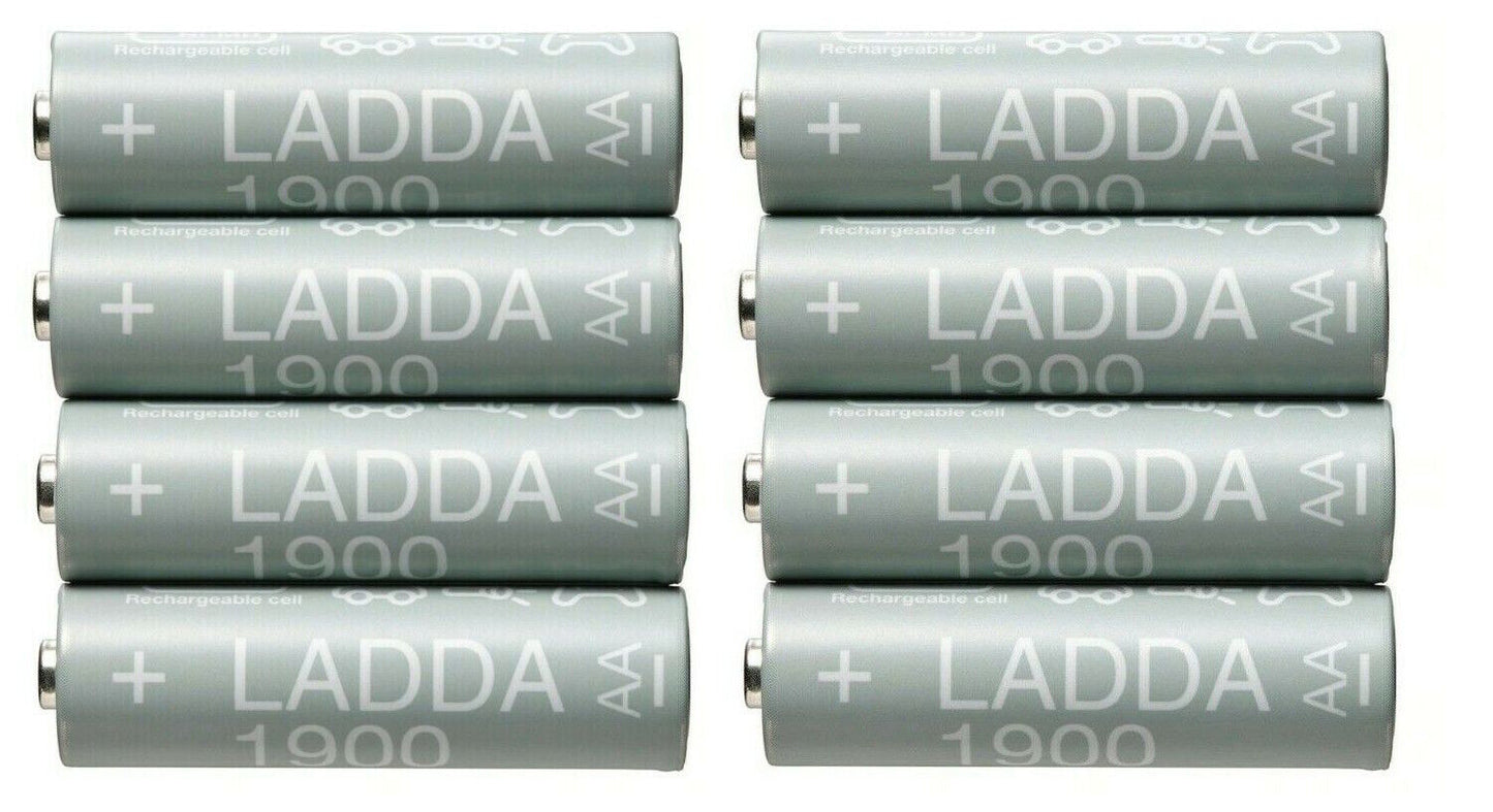 LADDA AAA & AA Rechargeable NiMH 500 900 1900 2450 mAh Batteries