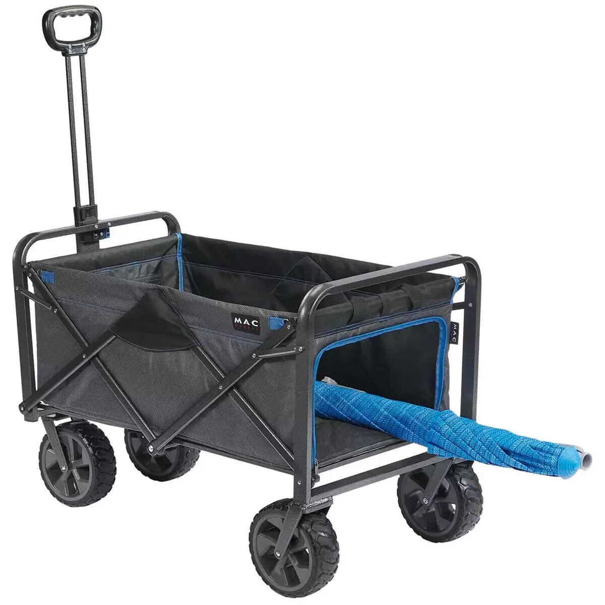 MAC Sports Heavy Duty XL Deluxe Folding Wagon Trolley Beach Pull Cart 4 Wheel