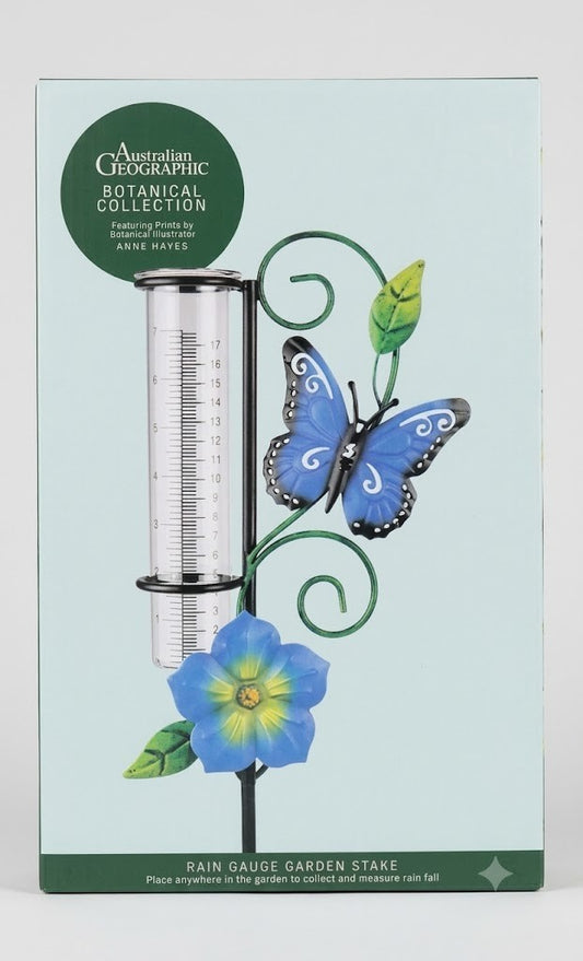 Botanical Rain Gauge Garden Stake Yard Rainwater Rainfall Measure by ANNE HAYES