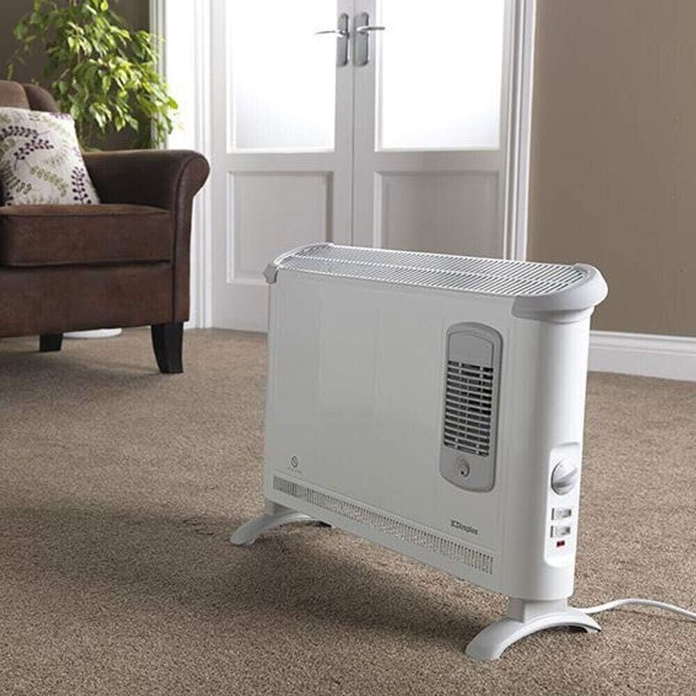 Dimplex 2000W Portable Electric Floor Convector Heater w/Turbo Fan Heating White
