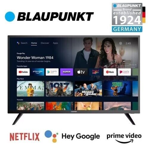 BLAUPUNKT 32" HD ANDROID SMART LCD TV YOUTUBE CHROMECAST Google Prime LED Backli