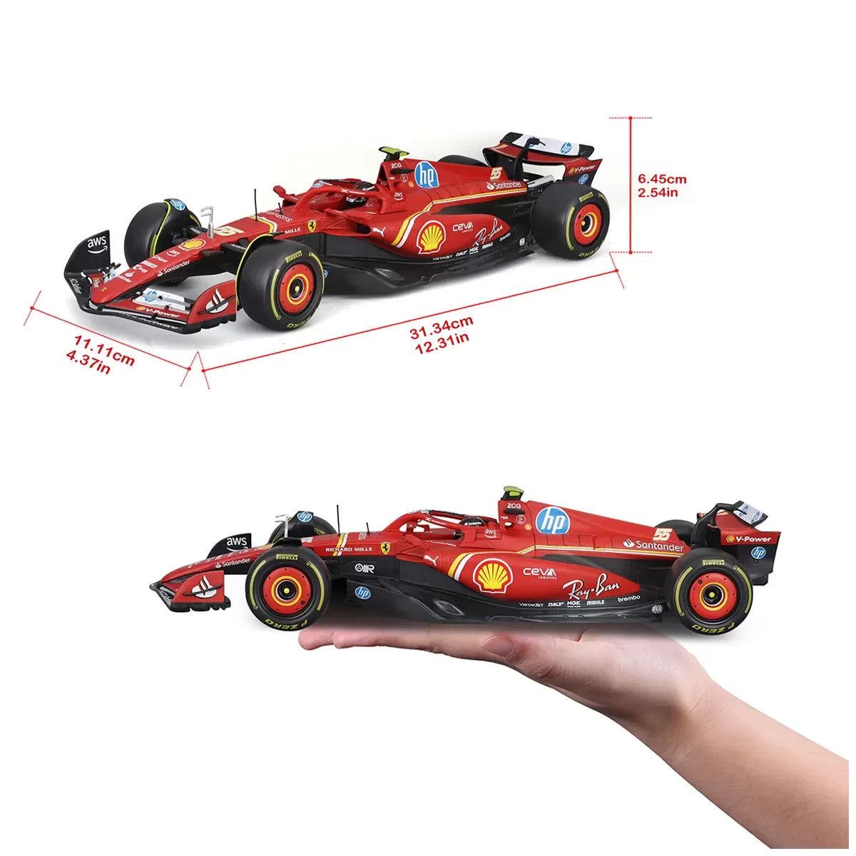 Maisto 1:18 Scale Formula 1 Diecast Cars Ferrari SF-23 2023 Monza Carlos Sainz